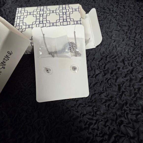 Gemma Simone Necklace & Black Earrings Set in Silver & Black - Picture 5 of 7